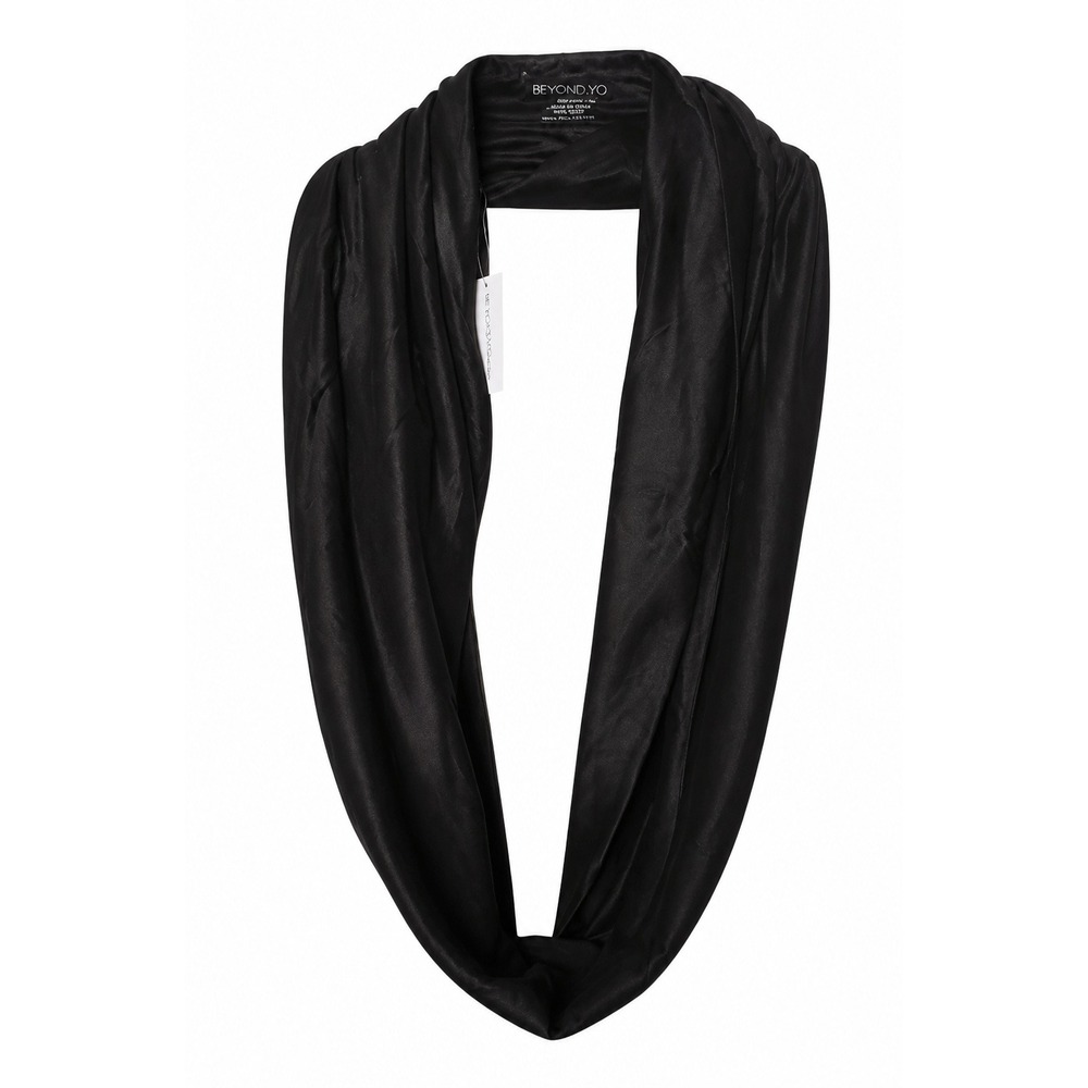 Beyond Yoga Pocket Infinity Scarf Jet Black Hidden Zipper Pocket NWT Athleisure